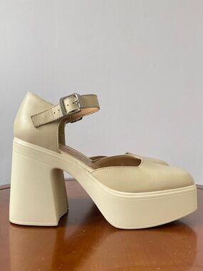Free People Gwen Platform Mary Janes Moonlight Chunky Heels | US 6.5